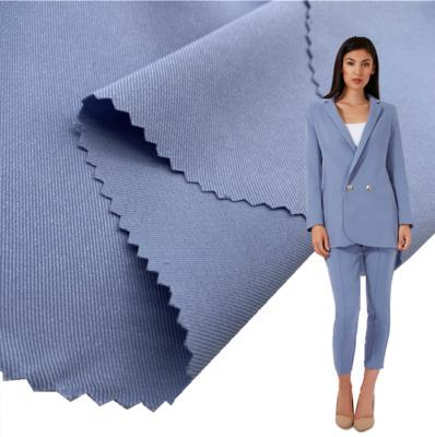 China Polyester Twill Fabric Anti Static Soft Stretch Cotton Like For Womens Suit for sale