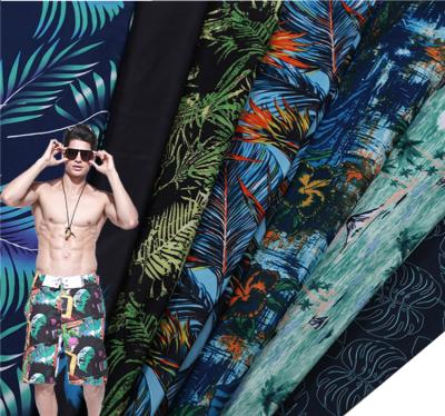 China Waterproof fashional printed plain brushed micropeach fabric for beach shorts for sale