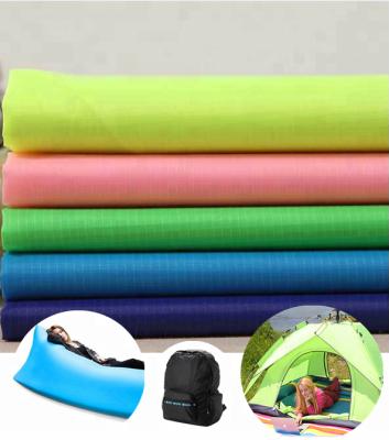 China Waterproof 230T 70D PU Ripstop Coated Nylon Fabric For Inflatable Air Sleep Bed for sale