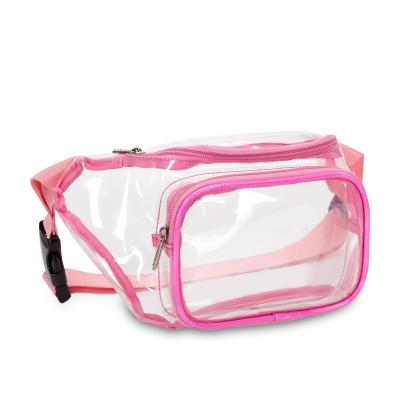 China Water Proof Transparent Purse Clear PVC Cross - Body Messenger Shoulder Bag PVC Waist Bags With Adjustable Strap for sale