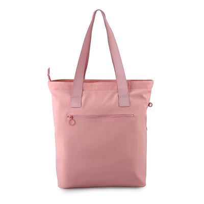 China Worthfind Pink Waterproof Outdoor Zipper Shopping Bags Handled Luxury Portable Custom Shopping Bags Tote Shopping Bag for sale