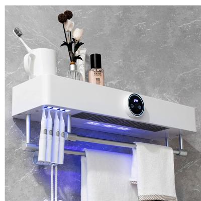 China Heater Multifunction High Quality Aluminum family bathroom radiates sterilizer UV-C hotel towel rack toothbrush warmer towel holder for sale