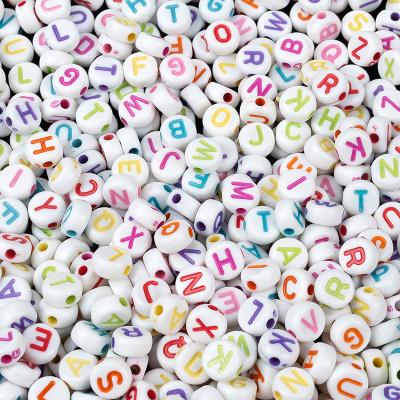 China Jewelry Making Wholesale 4 x 7mm Acrylic Round Letter Beads For Jewelry Making Letter Beads For Jewelry Making for sale