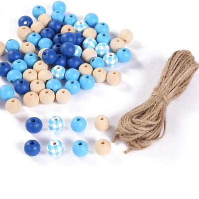 China Decoration Wooden Beads For Garland Keychain Lanyard Macrame Decor Natural Color Beaded for sale