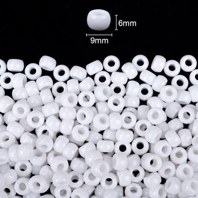 China Jewelry Making 6mm x 9mm Plastic Pony Beads For Jewelry Making Acrylic Pony Beads For Kids Bracelets Jewelry Making for sale