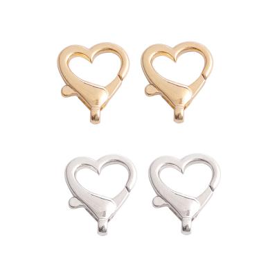 China Jewelry Making 10pcs/bag 26*21.5mm Alloy Heart Shape Lobster Clasp Hooks Necklaces Bracelet Chain Connectors for sale