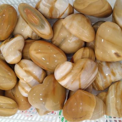 China Europe sales of natural fengshui crystal healing polished heart mookite stone for sale