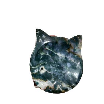 China China Hot Sale Natural Polished Moss Agate Bowl for sale