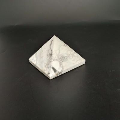 China Hot Sale Feng Shui White Natural Turquoise Home Furnishing Decoration Healing China Crystal Pyramid for sale