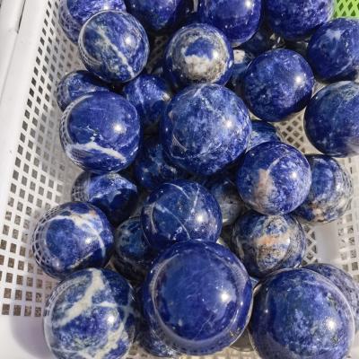 China China Rock Crystal Sells Feng Shui Polished Blue Crystal Balls With Stripes for sale