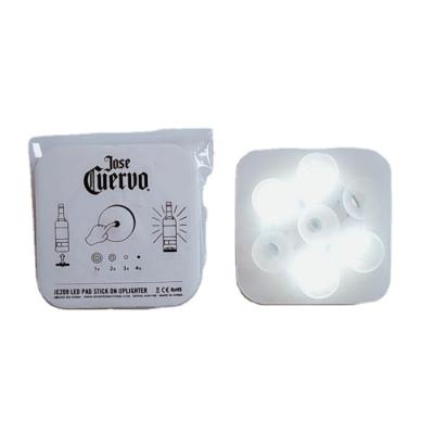 China Viable Hot Sales Custom 3M Waterproof Led Bottle Sticker Coaster Flashing Led Stickers for sale