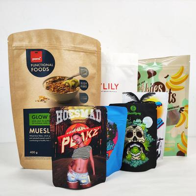 China Sacos plásticos coloridos 3,5 g com fecho hermético Mylar Sacos de embalagem de alimentos secos impressos personalizados à venda