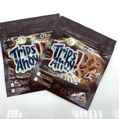 China De Ritssluitingstribune van chocoladechip cookie empty edible bags 500mg op Voedselzak Te koop