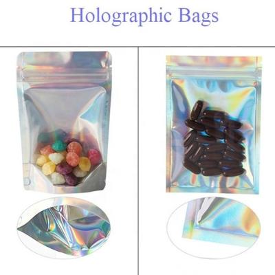 China Bolsas ziplockk de plata del bolso de la hoja del levantar 0.5OZ de la bolsa olográfica con la muesca del rasgón en venta