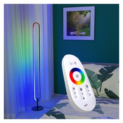 China Living Room Nordic Atmosphere RGB Bedroom Floor Lamp Minimalist LED Vertical Standing Floor Lamp for sale