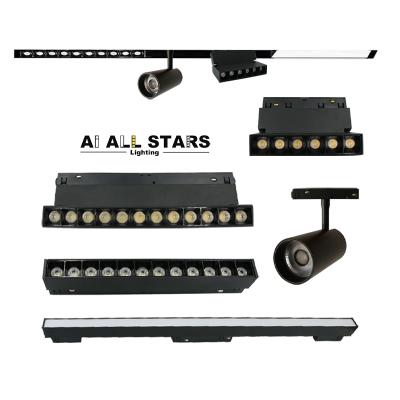 China Modern Black White Aluminum Magnetic Linear Rail Low Voltage DC 48V System COB LED Track Lights for sale