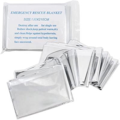 China Thermal Emergency Rescue Blanket Outdoor Thermal Emergency Rescue Blanket Mylar Aluminized Polyethylene Film Camping Warm Blanket for sale