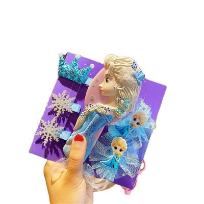 China Cloth Snow Queen Beauty Princess Girls Gift Hair Band Clip Comb Accessories Set for sale