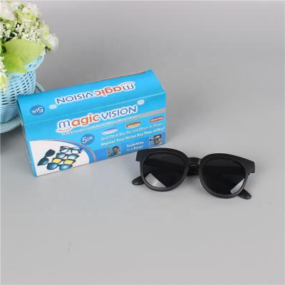 China Plastic 5 in 1 magnetic clip on polarized sunglasses for sale