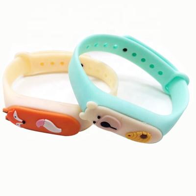 China Cartoon Viable Mosquito Silicone Repellent Wristband for Kids and Adults Natural Vegetable Oil Insect Repellent Waterproof Wristband for sale