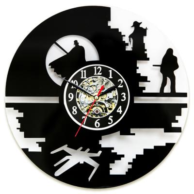 China Retro style antique record wall clock decoration creative nostalgic home clock for sale