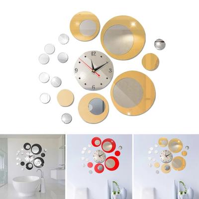 China Diy Digital Style Mirror 3d Mirror Wall Stickers Antique Acrylic Creative Modern Luxury Design Decorative Wall Clocks for sale