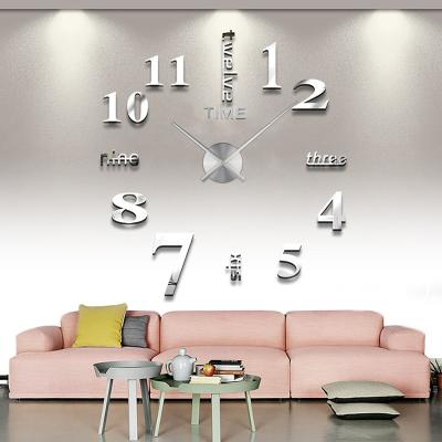 China Antique Style 37 Inch Large Modern Living Room DIY 3D Acrylic Sticker Home Decorative Wall Clocks for sale