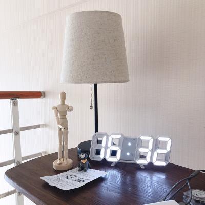 China Antique Style 3D LED Table Wall Clock Night Light Mirror Led Digital Alarm Clock for sale