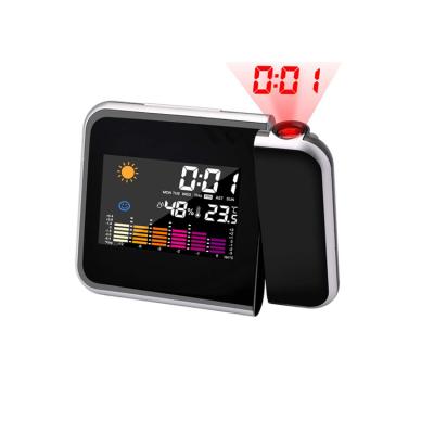 China LED Smart USB Digital FM Radio Mirror Table Projection Rechargeable Alarm Clock for sale