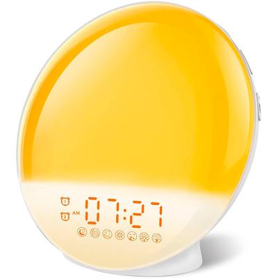 China WIFI Minimalist Smart Night Light Digital Sunrise Wake Up Light Alarm Clock FM Radio Speaker For Kids for sale