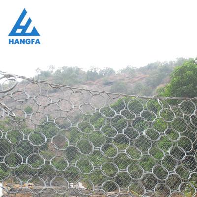 China 250KJ-2000KJ Plain Weave RI Debris Hook Barriers Protection Rockfall Hazard Ring Falling Surface Consolidation for sale