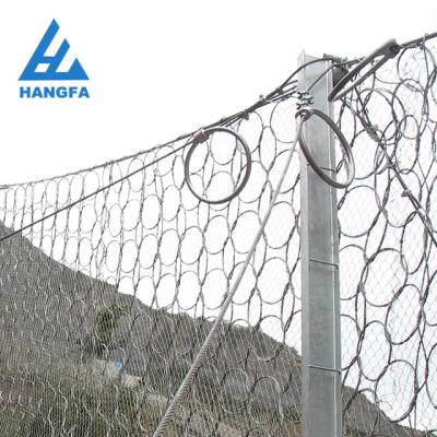 China Plain Weave RI 250KJ-2000KJ Shallow Rock Reinforcing High Strength Rockfall Hazard Ring Galvanzied Rockfall Mesh for sale