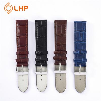 China 16-20mm Classic High Quality Classic Leather Pattern 16-20mm Cowhide Leather Watch Strap Luxury for sale