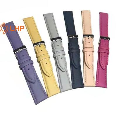 China Classic Leather Watch Strap 16mm 18mm 20mm High Quality Italian Soft Leather Strap for sale