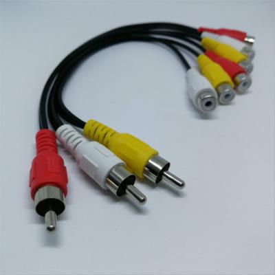 China RAC Cable of One - turn two - part four audio line lotus head audio line male to female Customized connetor for sale