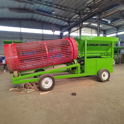 China Zhengzhou Sinolion Mobile Coal Sawdust Firewood Rolling Tracked Trommel Vibrating Screen for sale