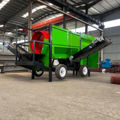 China Mobile Rotary Screen Trommel For Compost Screening With Circular Design And Carbon Steel for sale