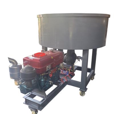 China Diesel engine charcoal coal dust double wheel grinding mixer stirring equipment for sale