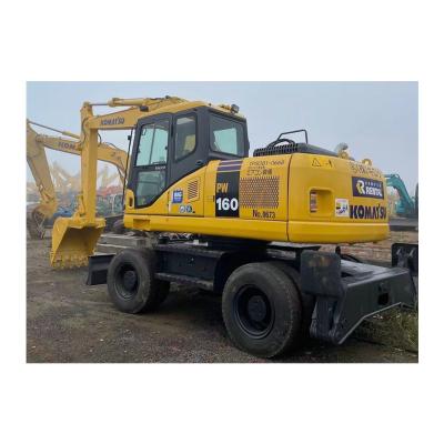 China Usedkomatsu 160W komatsuPC160Wsecond-hand wheel crawler excavator digging engine KOMATSU160W 0.7mÂ KOREA; ³ for sale