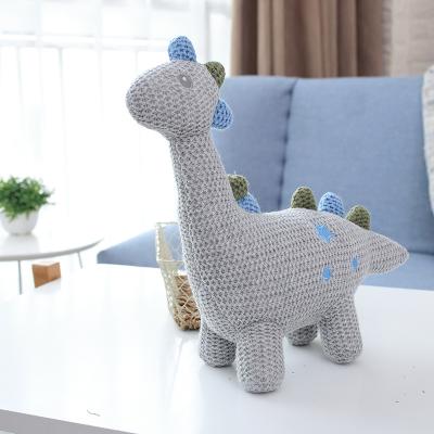 China Eco-Friendly Gray Knitting Wool Giraffe Doll Toy Baby Weave Knitted Bear Toy Gift for sale