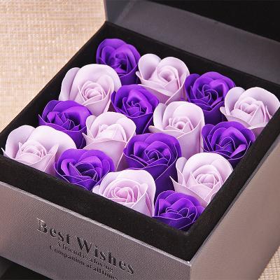 China Valentines Day Gifts 9pcs Red Soap Roses Flower Jewelry Box Necklace Bracelet Container Mini Flower Gift Box for sale