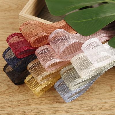 China Viable Lace Stripe Hair Accessories DIY Material Clothing Straw Hat Shoes Flower Gift Box Wedding Bouquet Ribbon Custom for sale