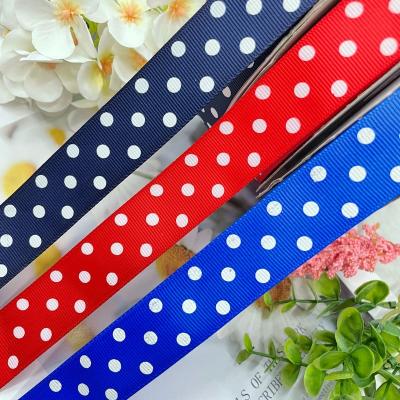 China Exquisite ribbed ribbon household polyester ribbon children's viable polka dot cotton hair ribbon wrapping decoration bow for sale