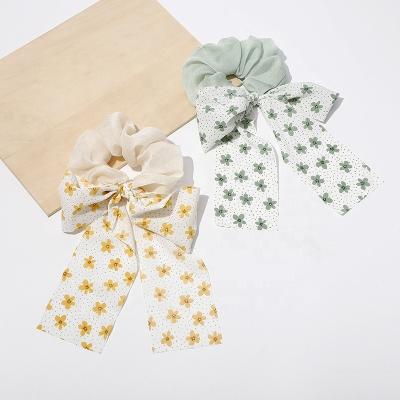 China Custom high tenacity chiffon ribbon for hair bows polyester printed dots riboons for sale