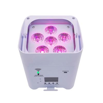 China Hotel 6 in 1 Pair 6*18W Battery Wireless DJ Uplights for sale