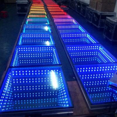 China Theme Park Led Lights 3D Infinity Dance Floor for sale