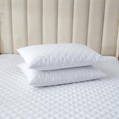 China Anti-Bacteria Wholesale Soft White Microfiber Quilted Waterproof Pillow Cases With Zipper for sale