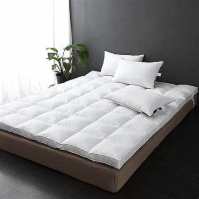 China Double Layer Massage White Goose Down Feather Mattress Topper King Size Cotton Enclosing 3