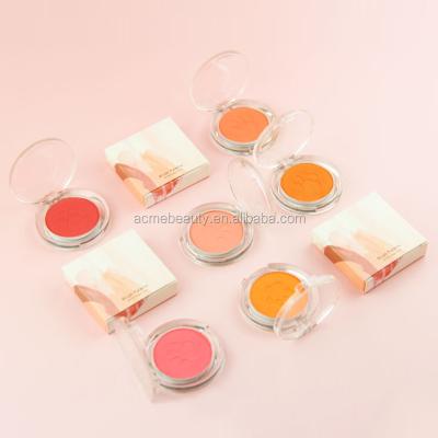 China Waterproof No Logo 10 Colors Natural Baked Face Powder Vegan Makeup Blush for sale