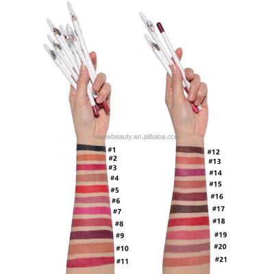 China Wholesale Waterproof Matte Private Label Lip Liner No Label Waterproof Seller Pigmented Vegan Logo Cream Lipliner Pencil Custom Nude for sale